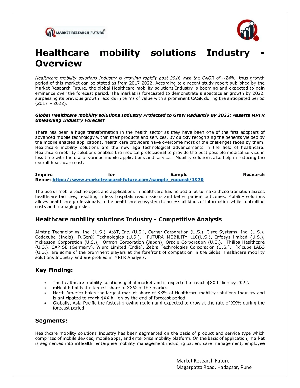 healthcare mobility solutions industry overview