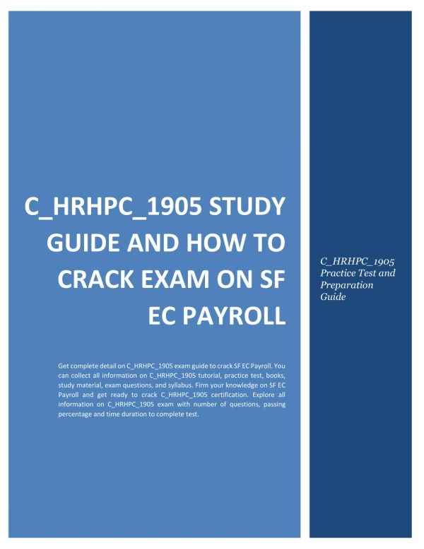 C_HRHPC_1905 Study Guide and How to Crack Exam on SF EC Payroll