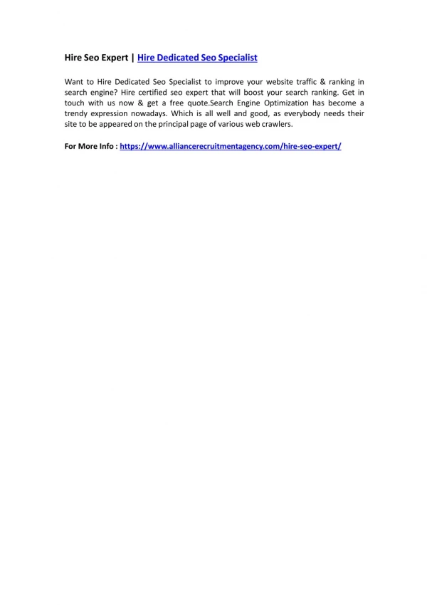 hire seo expert hire dedicated seo specialist