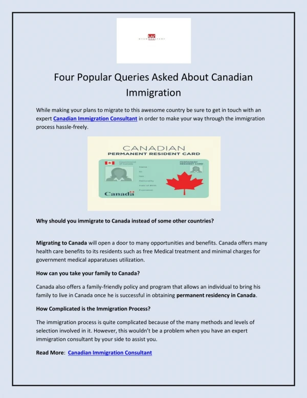 Important Queries Asked About Canadian Immigration
