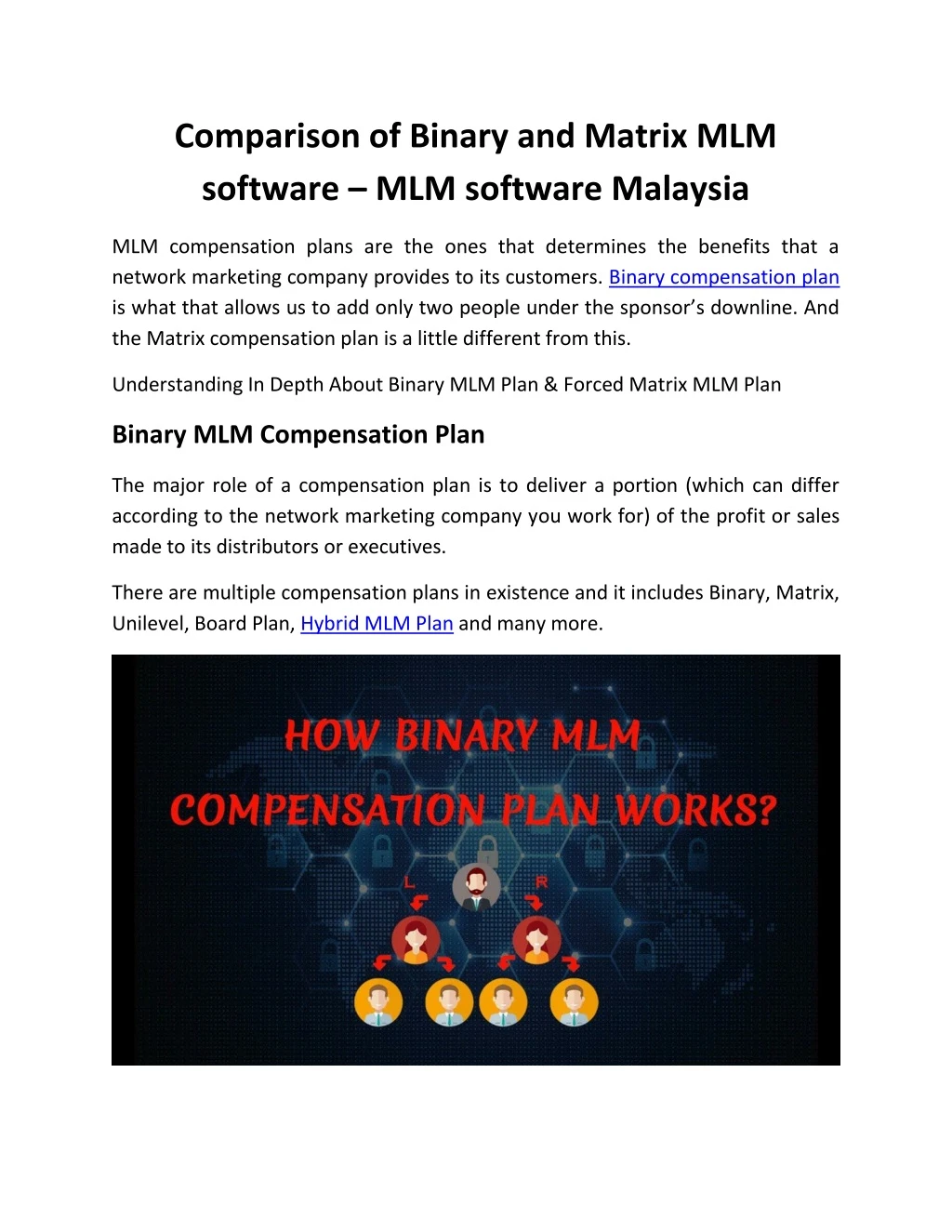 comparison of binary and matrix mlm software