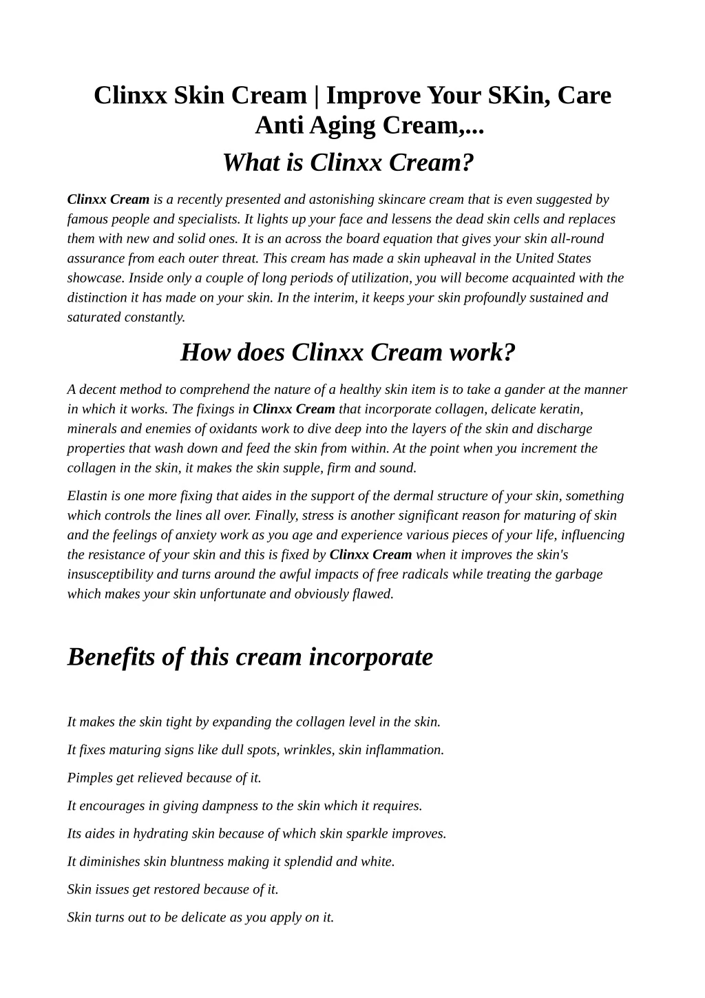 clinxx skin cream improve your skin care anti