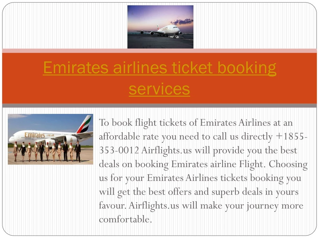 emirates airlines ticket booking services
