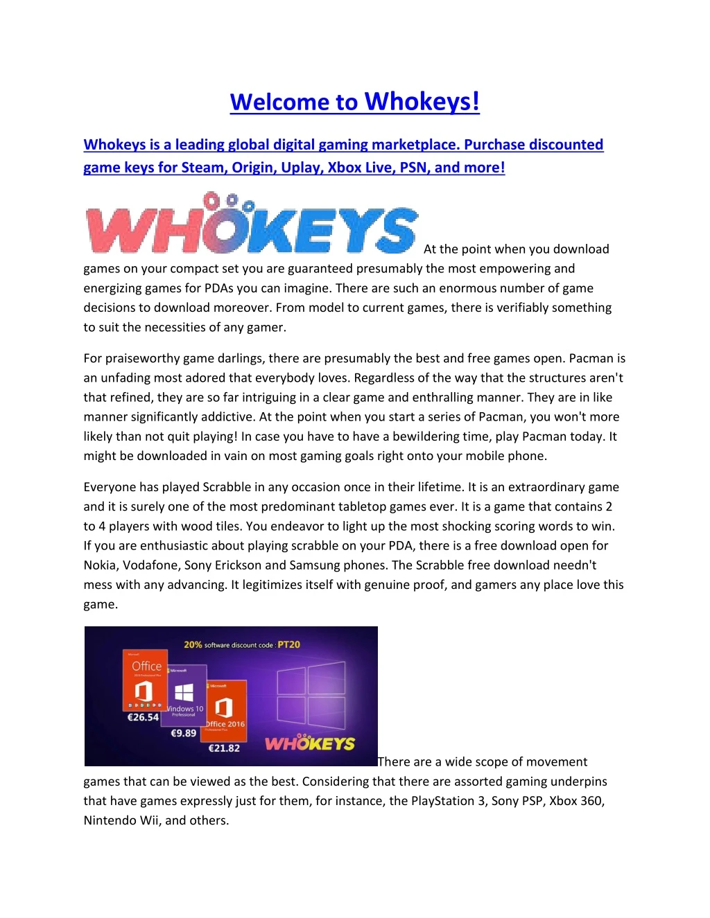 welcome to whokeys