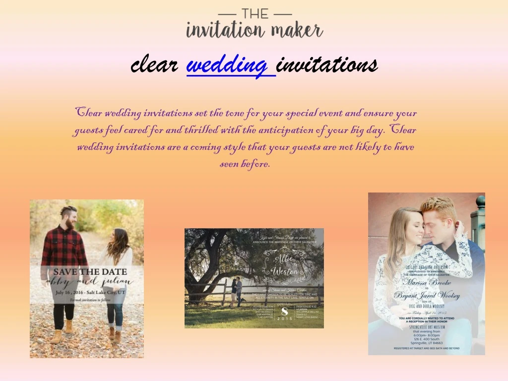 clear wedding invitations