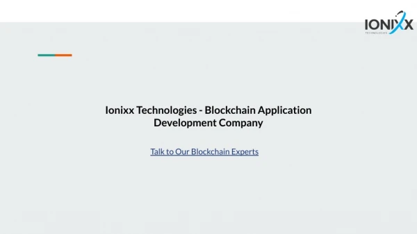 Ionixx Tech | Blockchain Development Company