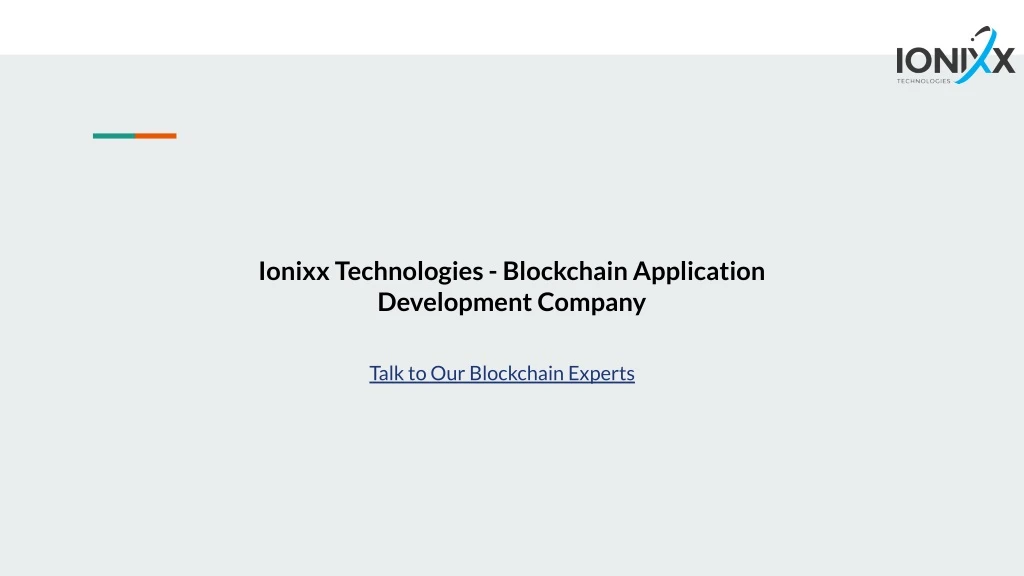 ionixx technologies blockchain application
