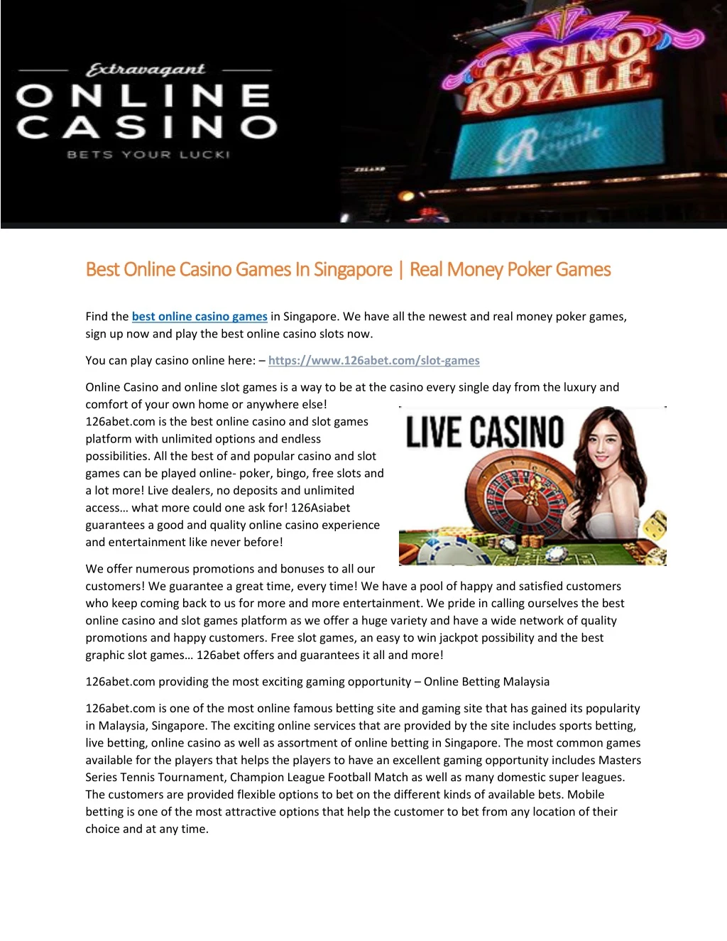 best online casino games in singapore real money