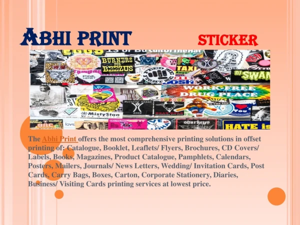 sticker designing & printing