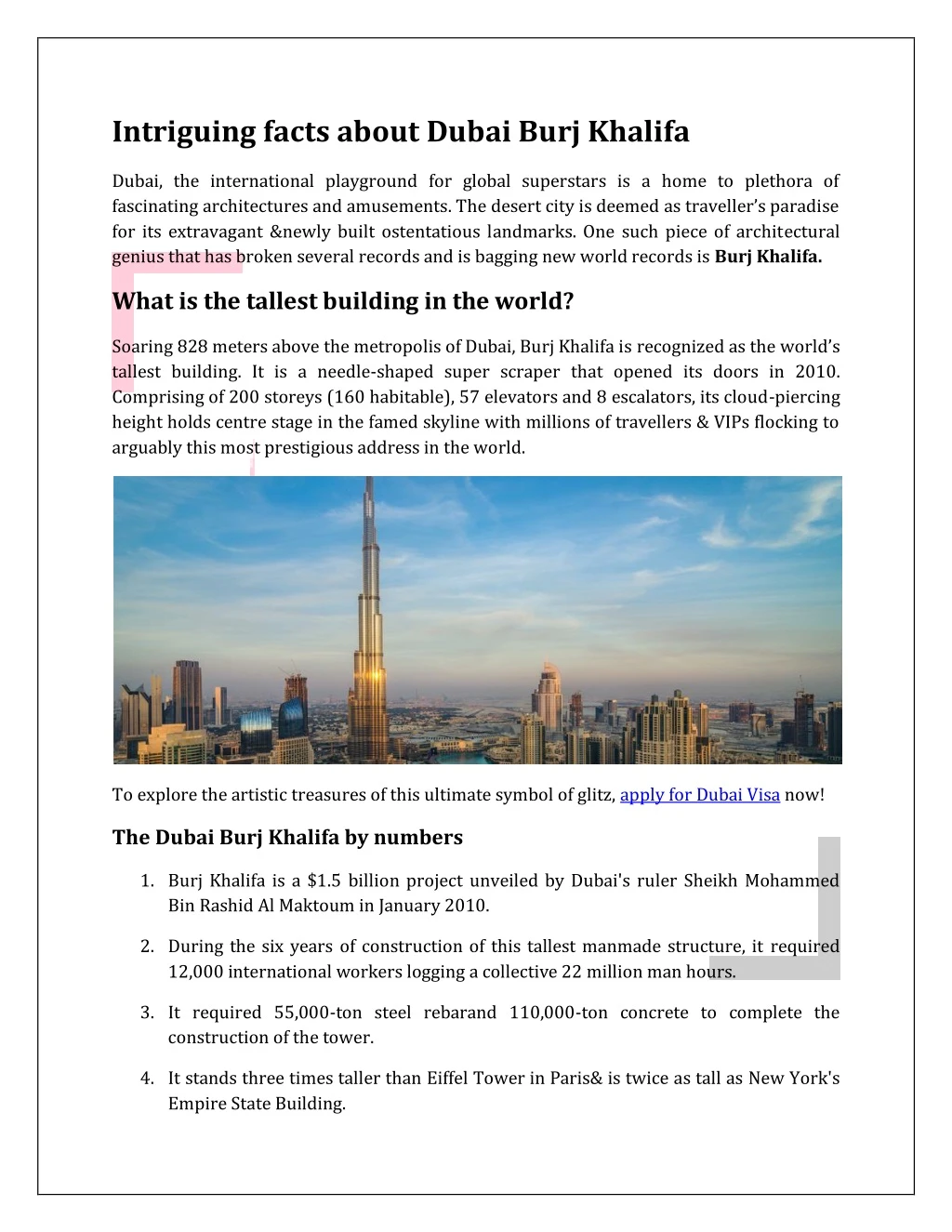 intriguing facts about dubai burj khalifa