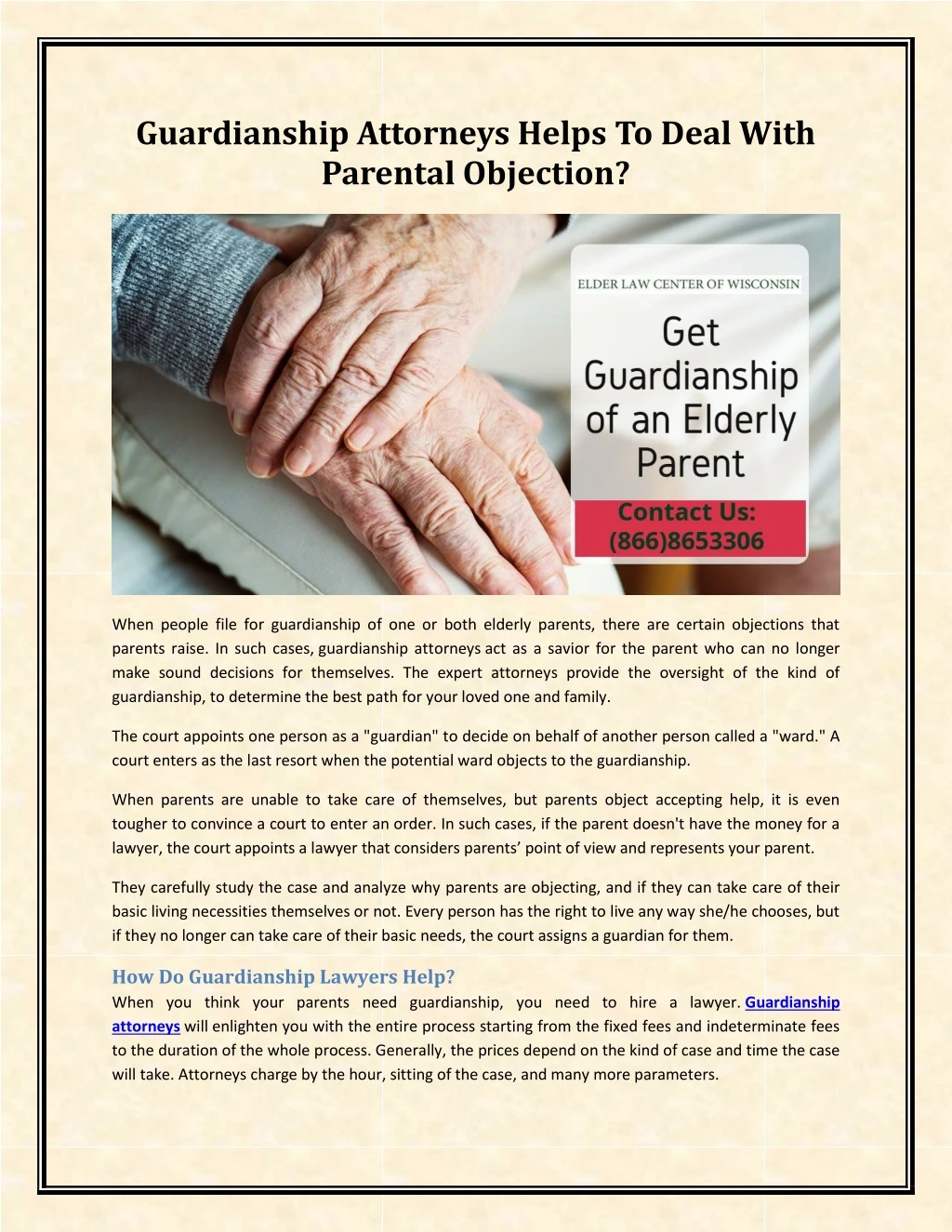 guardianship attorneys helps to deal with