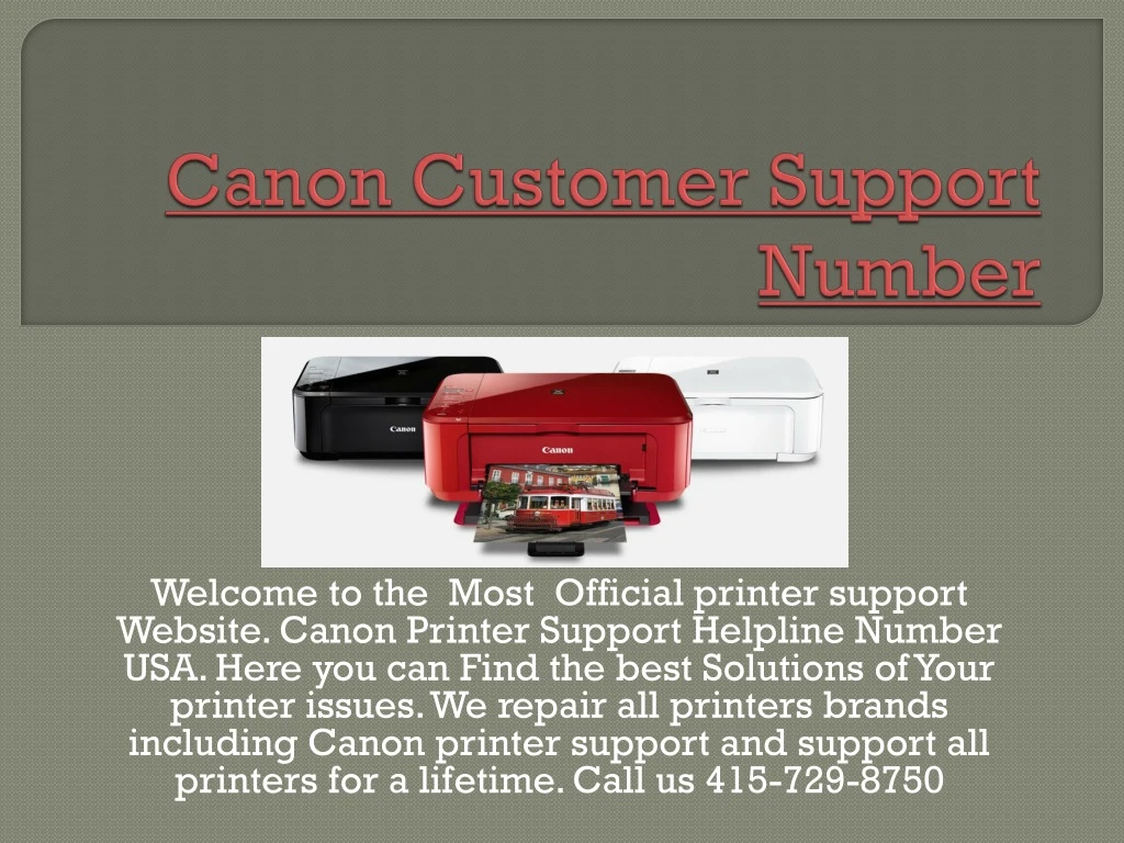 canon customer support number