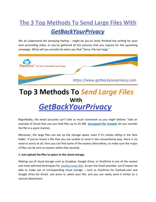 the 3 top methods to send large files with