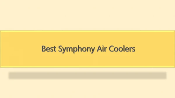 Best Symphony Air Coolers