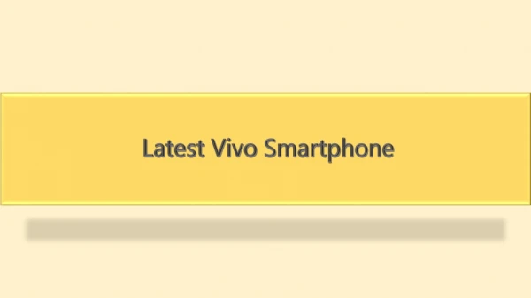 latest vivo smartphone
