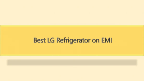 Best LG Refrigerator on EMI