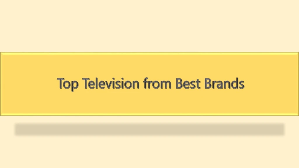 top television from best brands