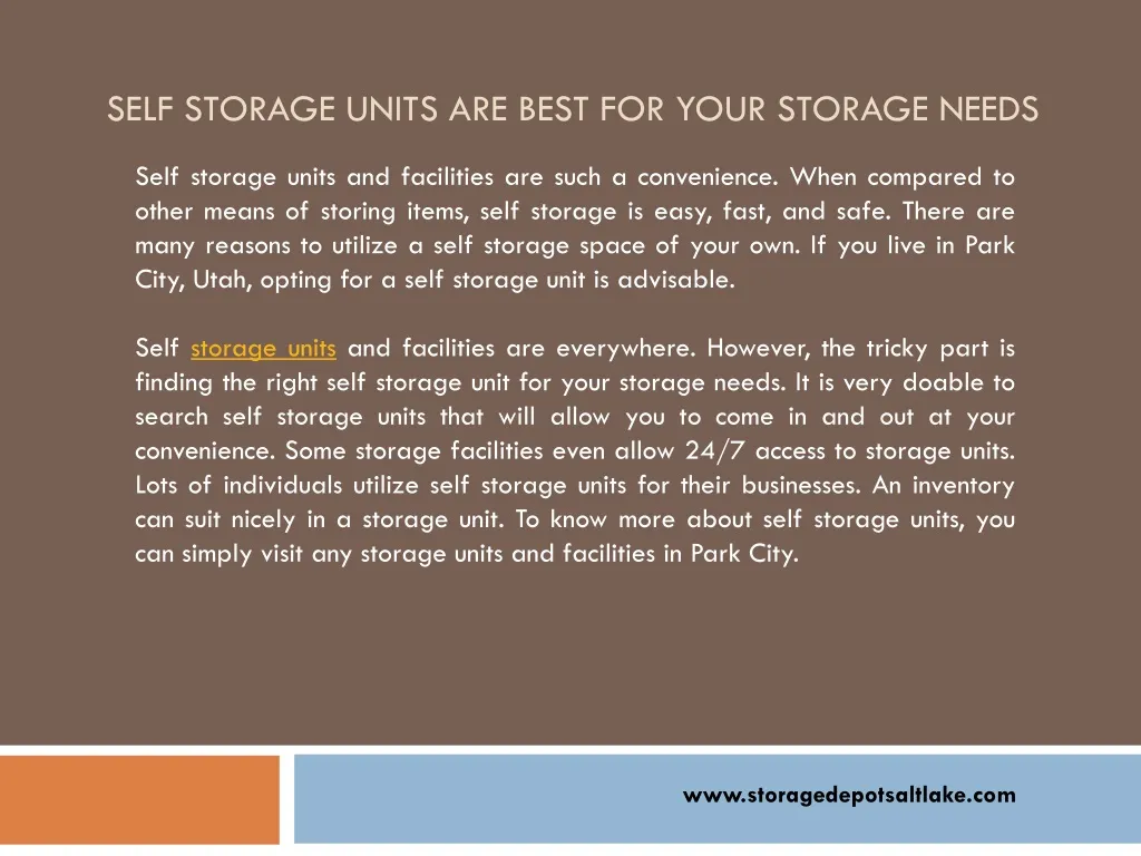 self storage units are best for your storage needs