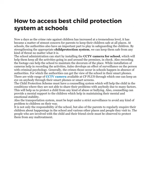 How to access best child protection system at schools