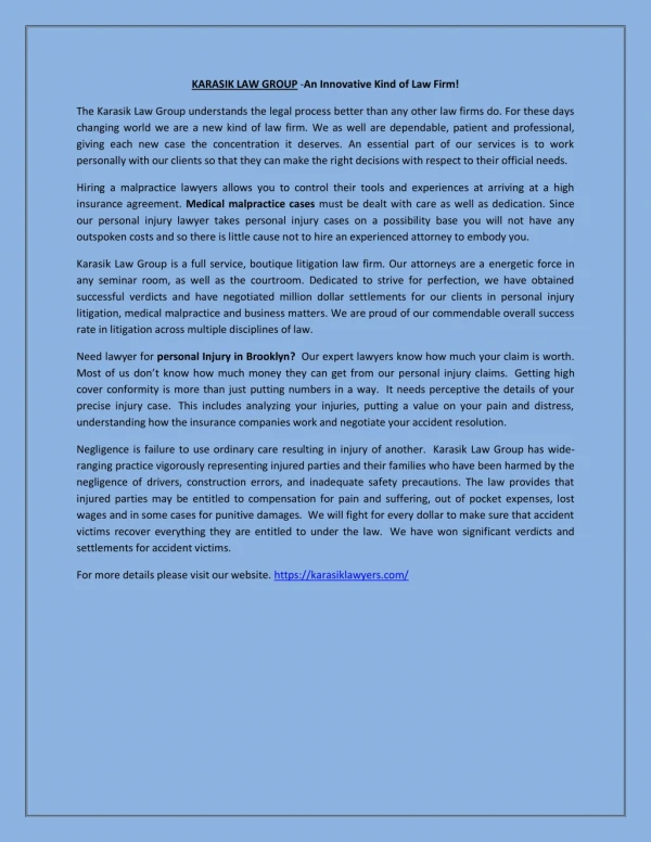 karasik law group an innovative kind of law firm