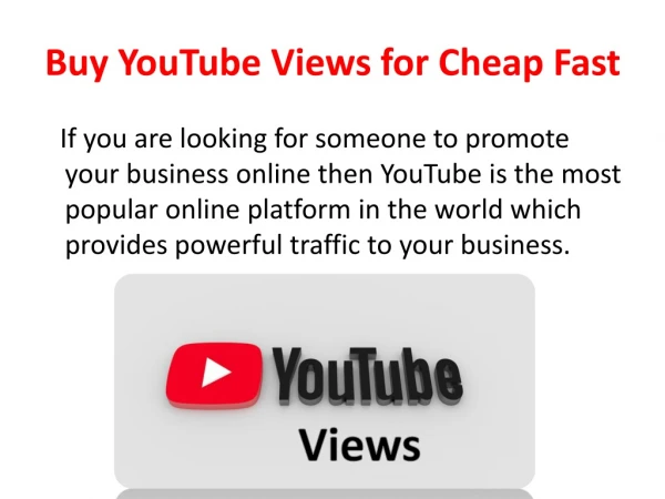 Buy YouTube Views for Cheap Fast