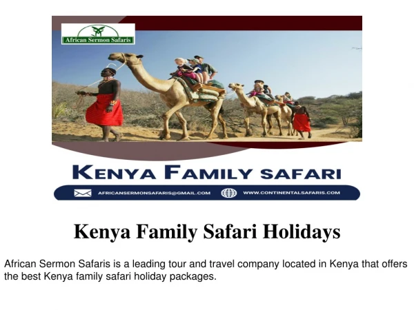 Kenya Family Safari Holidays