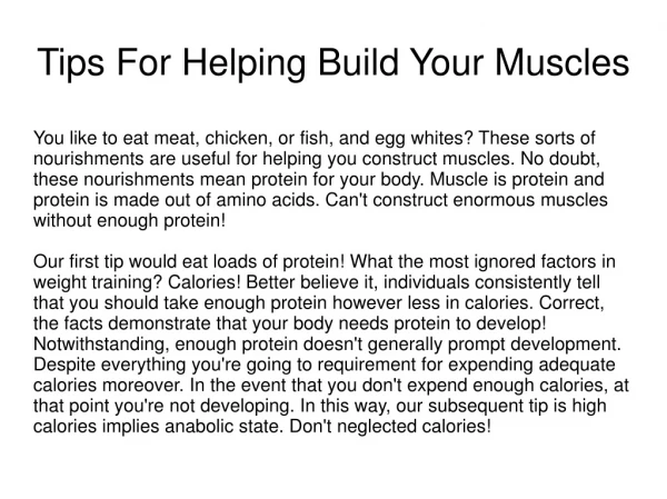 Tips For Helping Build Your Muscles