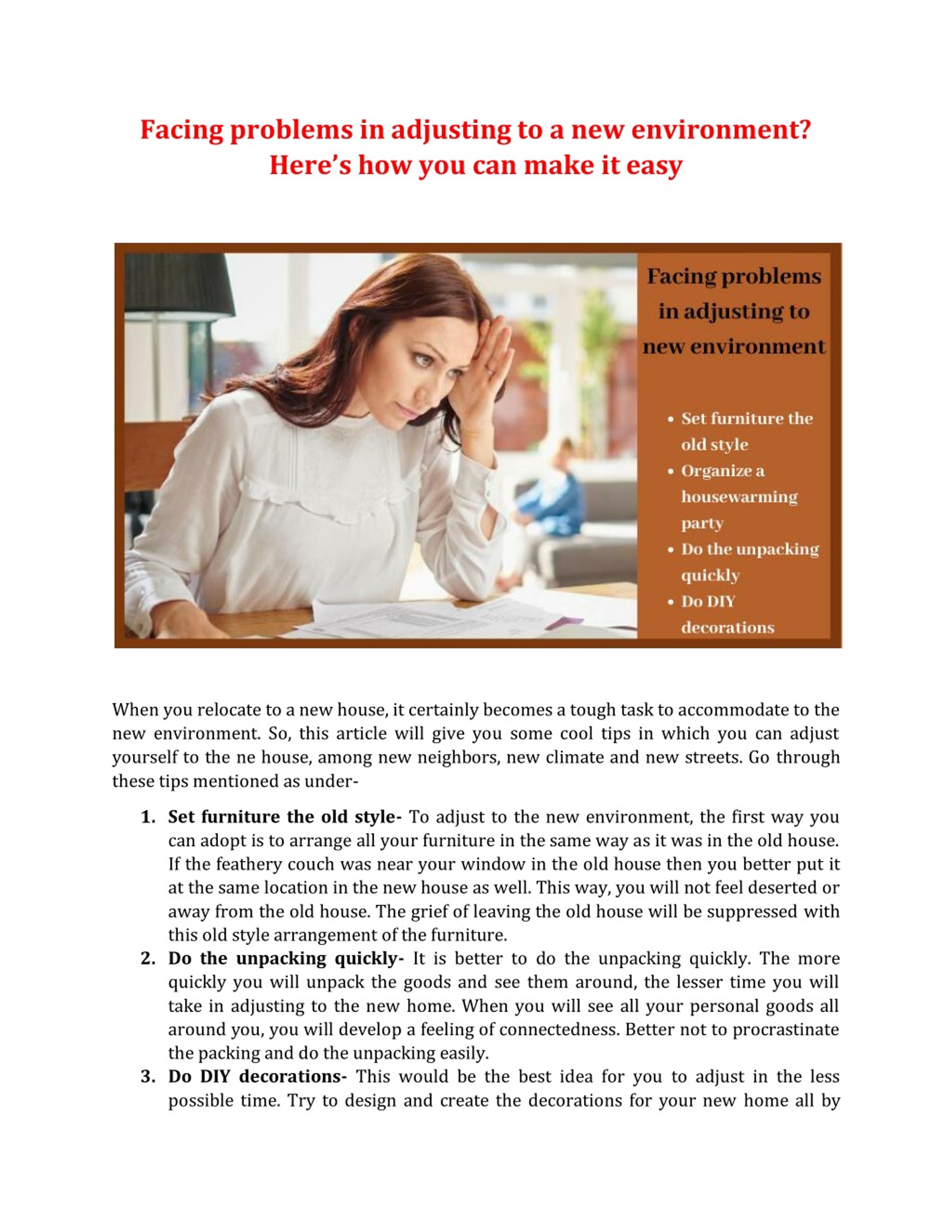 PPT - Facing problems in adjusting to a new environment? Here’s how you ...
