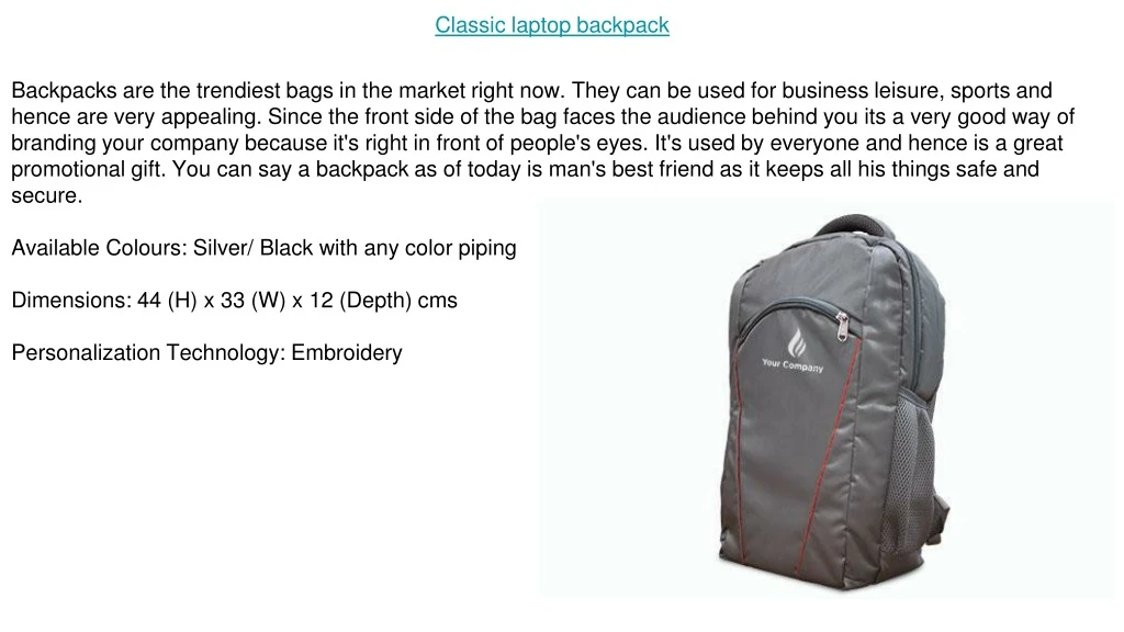 classic laptop backpack