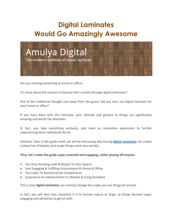 Digital Laminates Would Go Amazingly Awesome