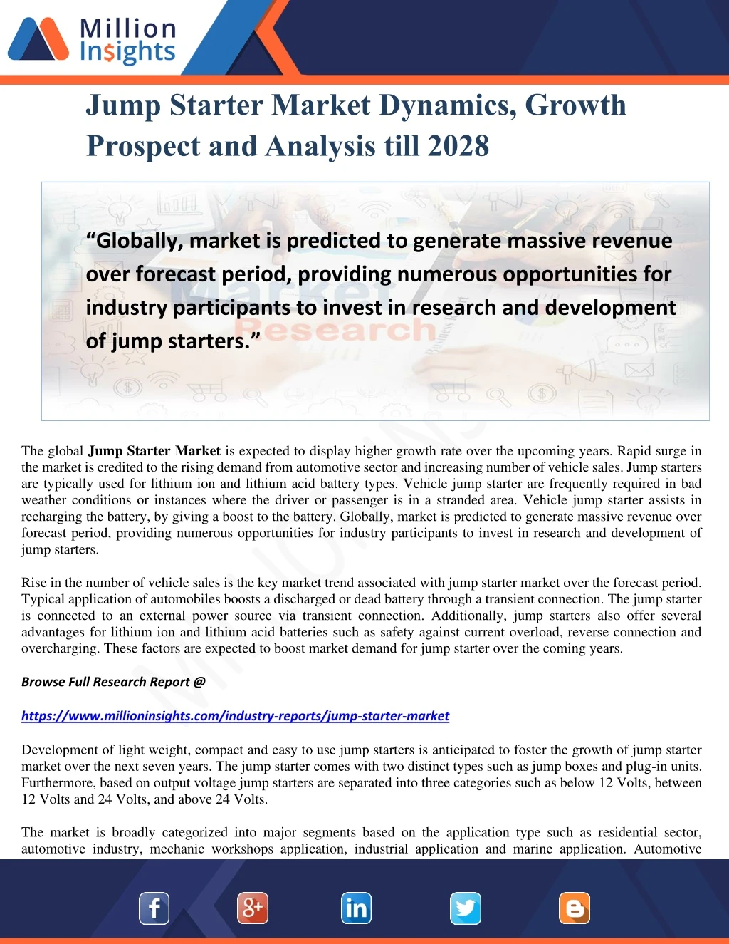 jump starter market dynamics growth prospect