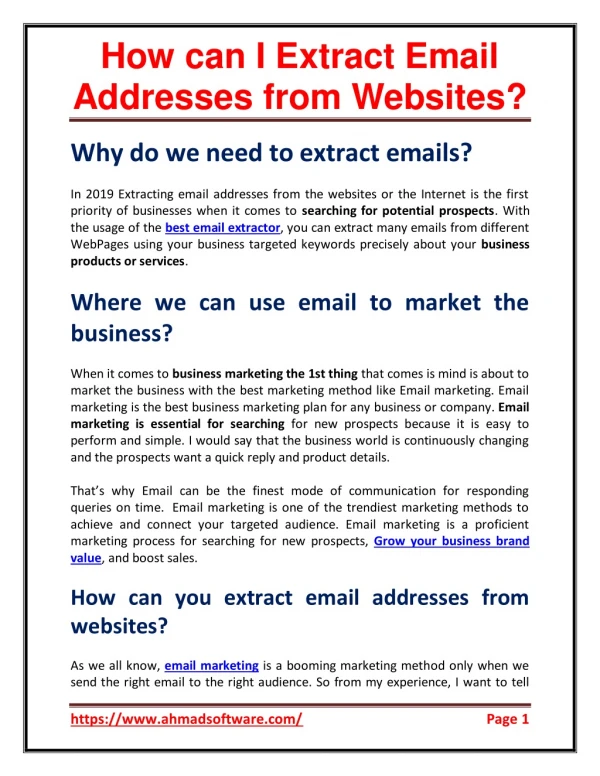 How can I extract email addresses from websites?