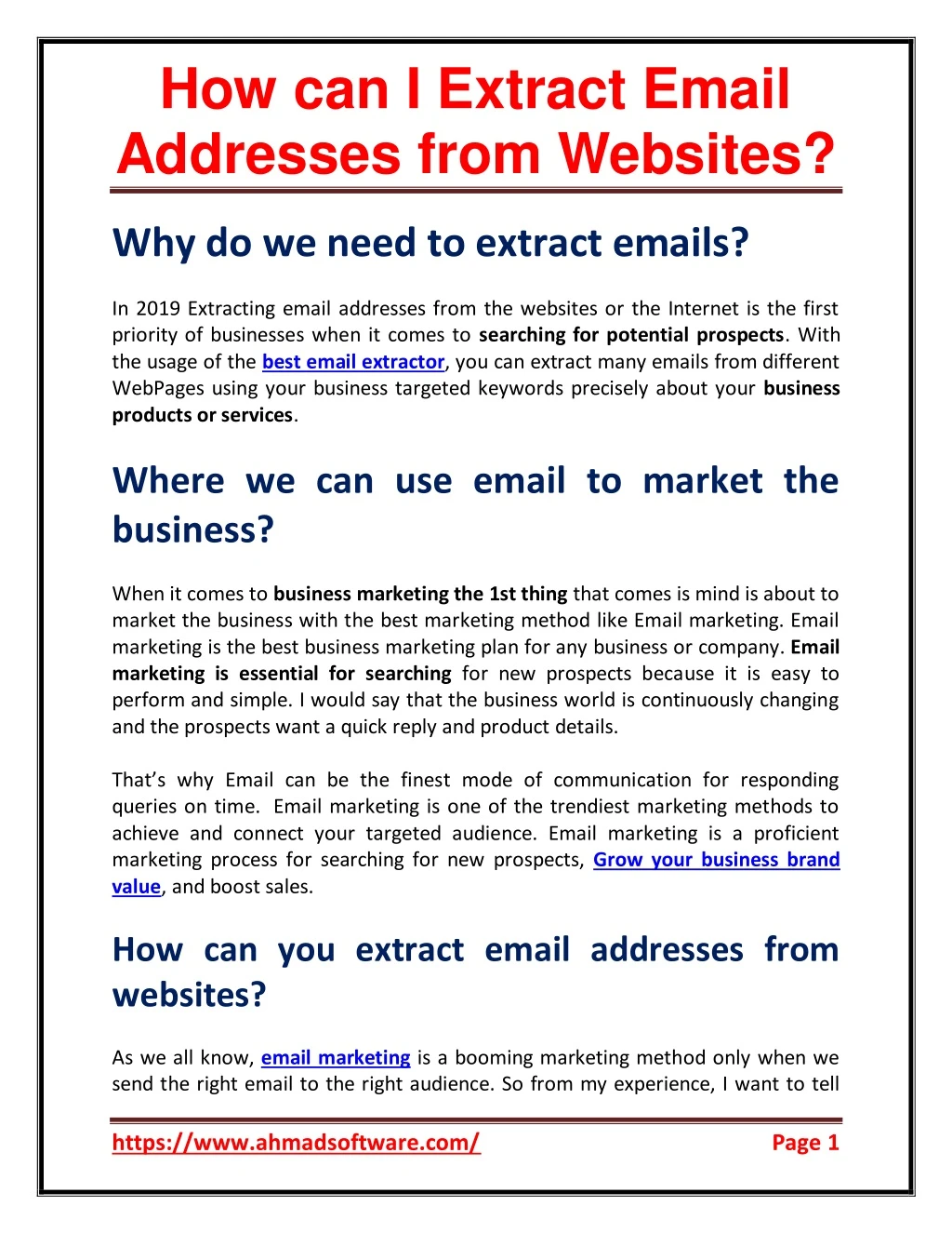 how can i extract email addresses from websites