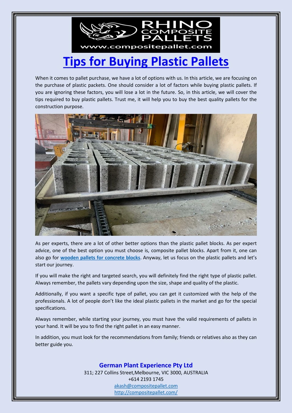 tips for buying plastic pallets