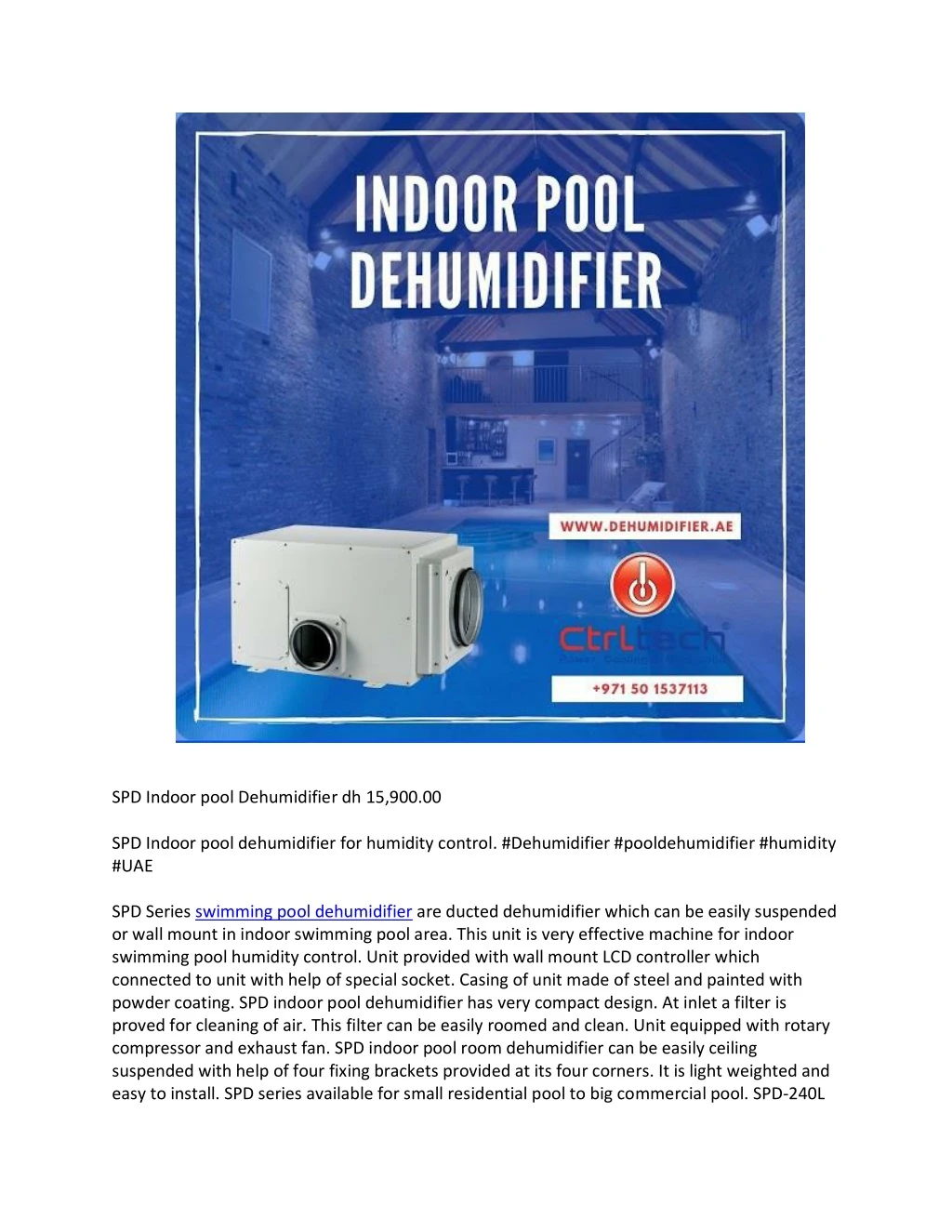 spd indoor pool dehumidifier