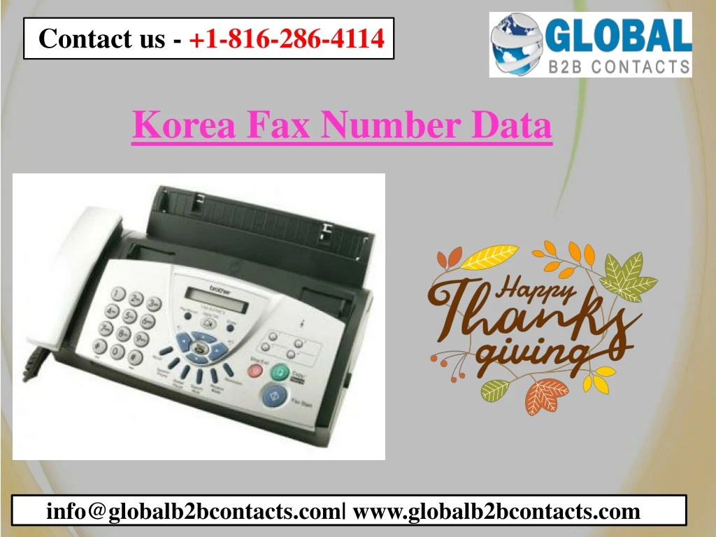 korea fax number data