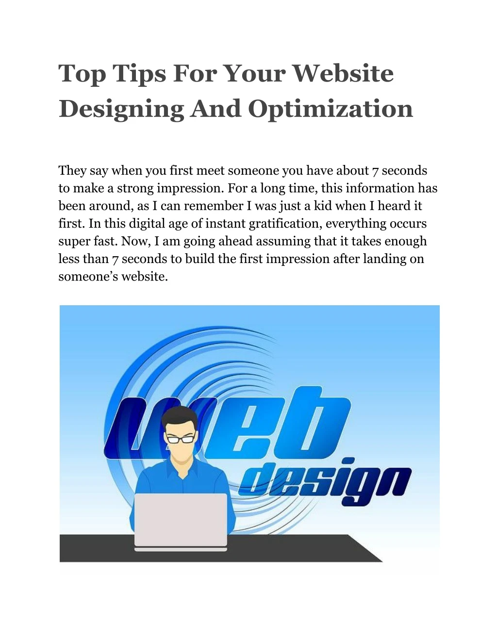 top tips for your website designing