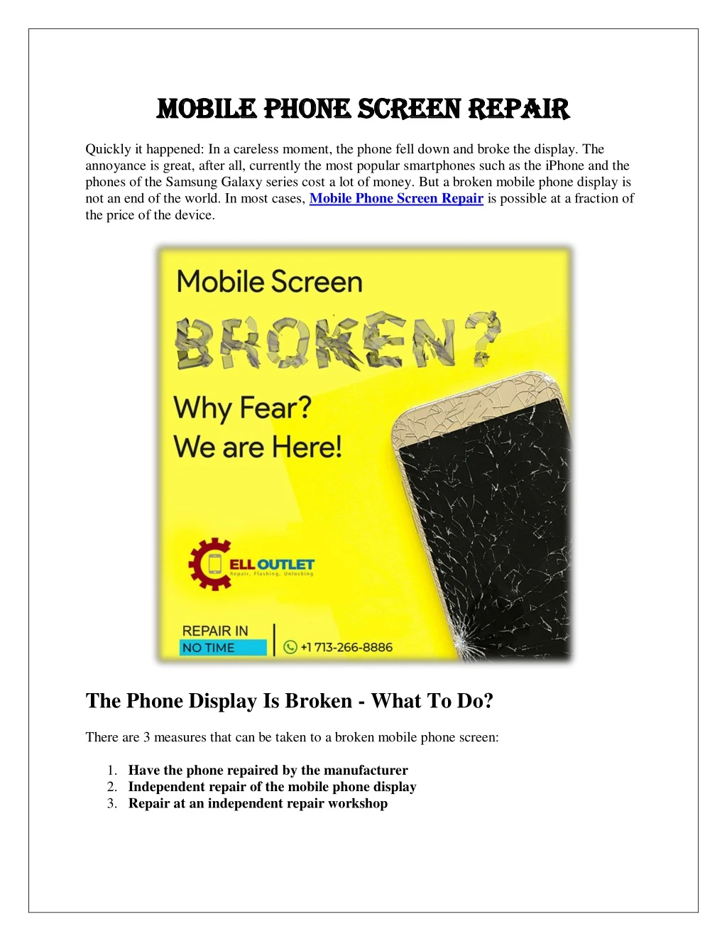 mobile phone screen repair mobile phone screen