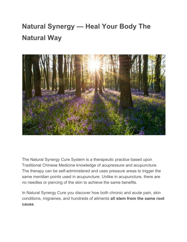 Natural Synergy — Heal Your Body The Natural Way