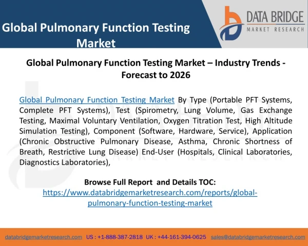 global pulmonary function testing market