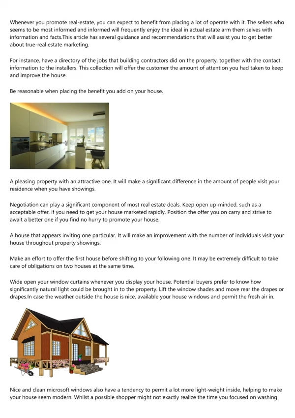 whenever you promote real estate you can expect