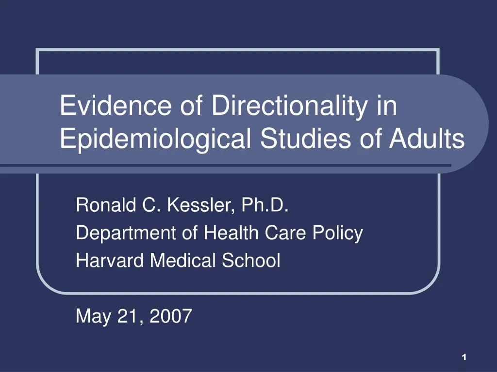 evidence of directionality in epidemiological studies of adults