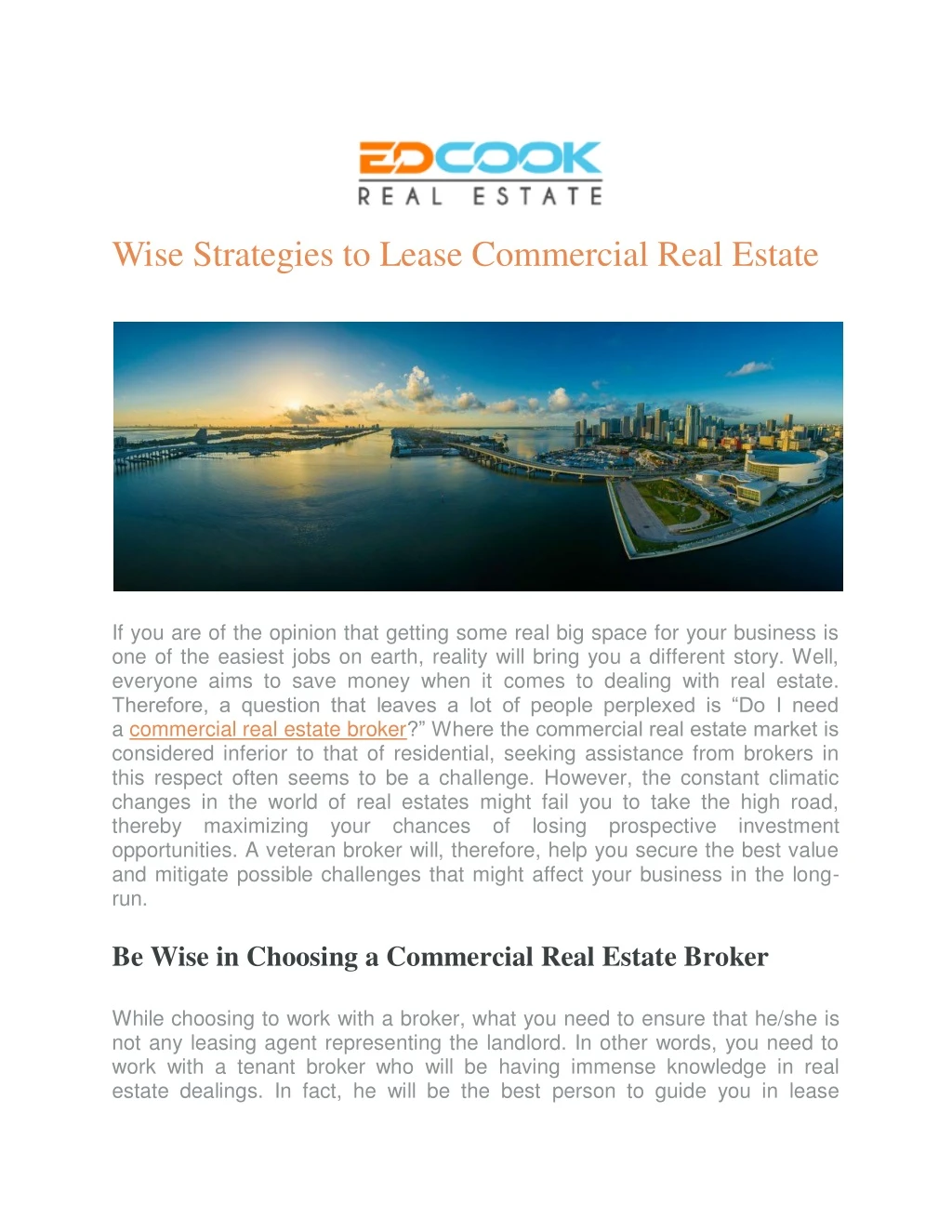 wise strategies to lease commercial real estate
