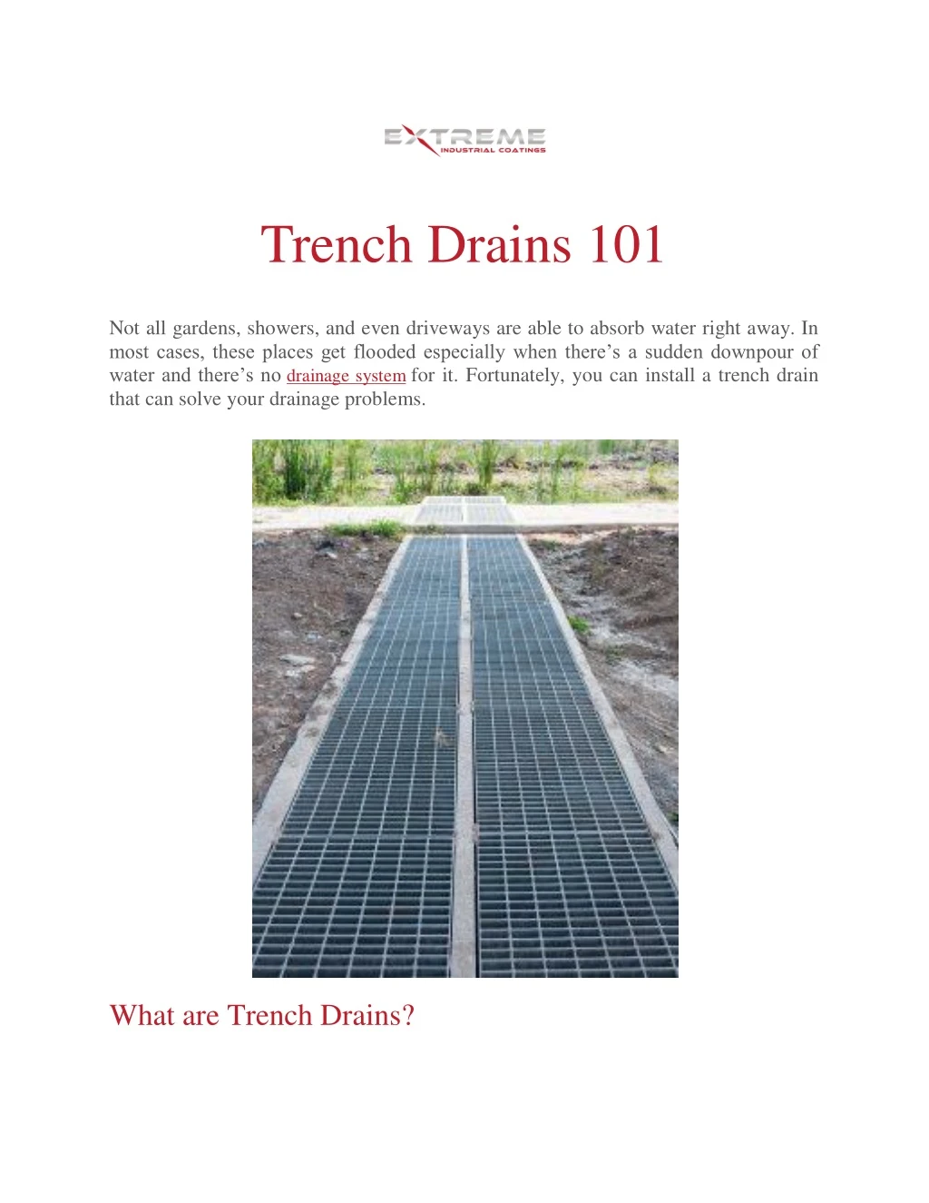 trench drains 101