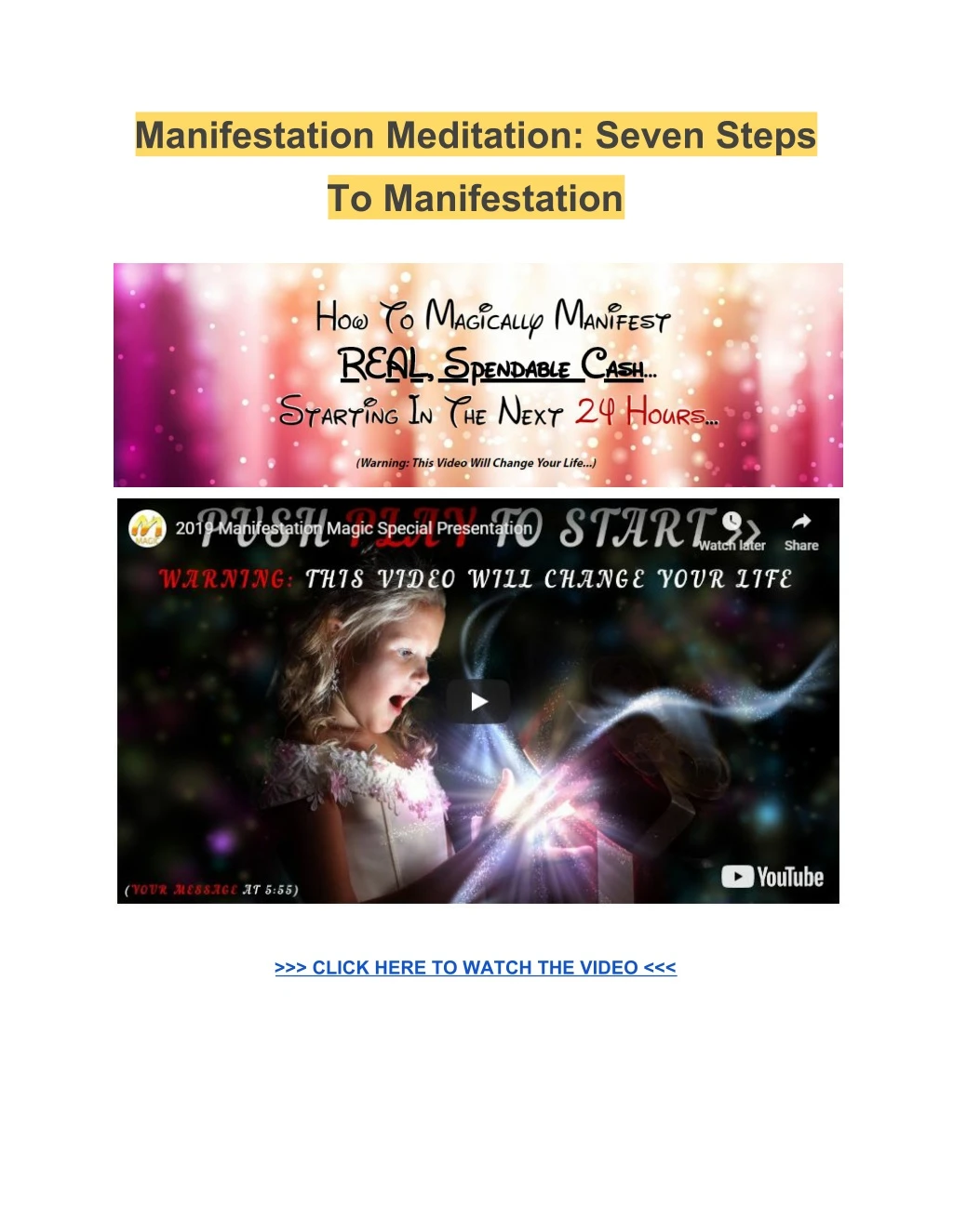 manifestation meditation seven steps