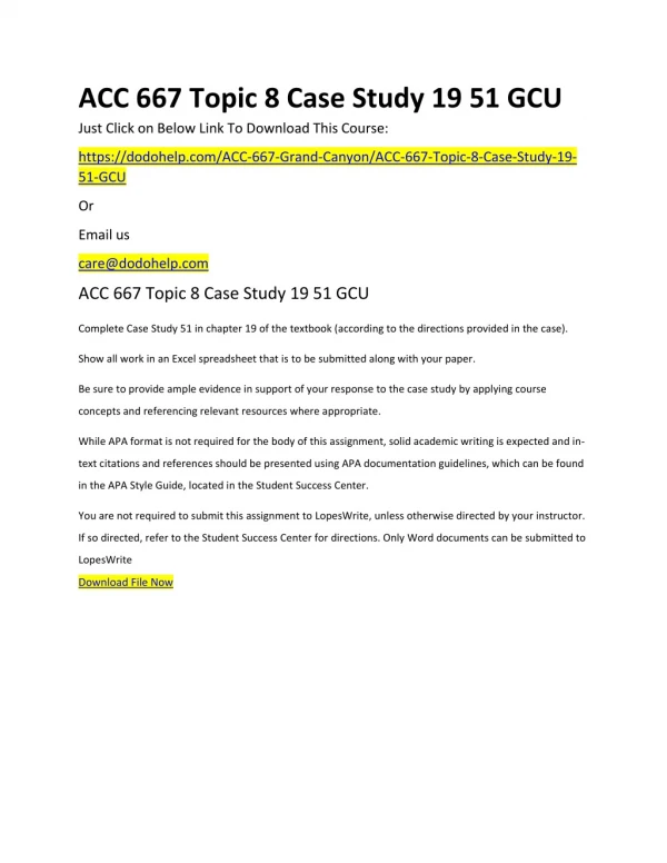 acc 667 topic 8 case study 19 51 gcu just click