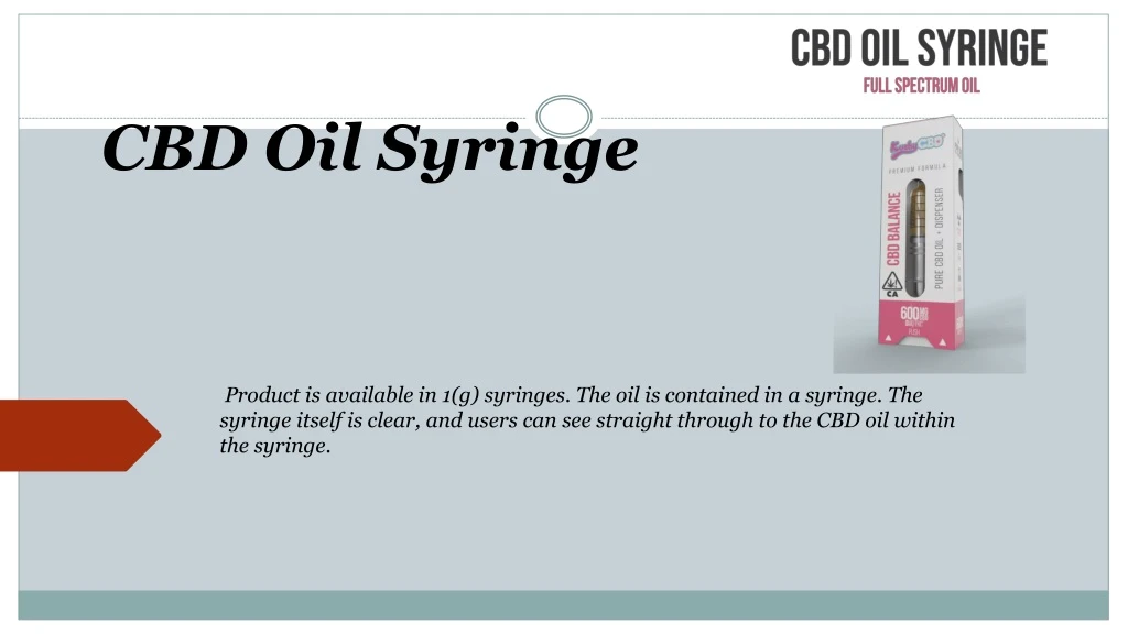 cbd oil syringe