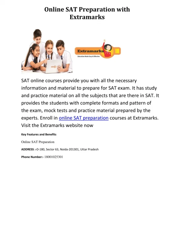 Online SAT Preparation with Extramarks