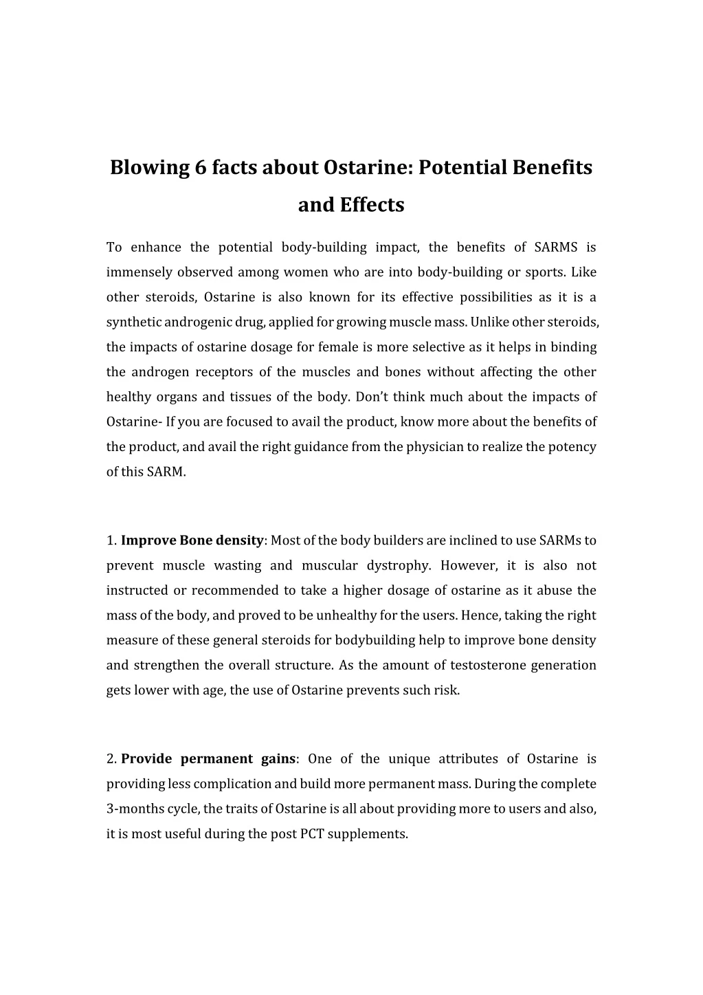 blowing 6 facts about ostarine potential benefits