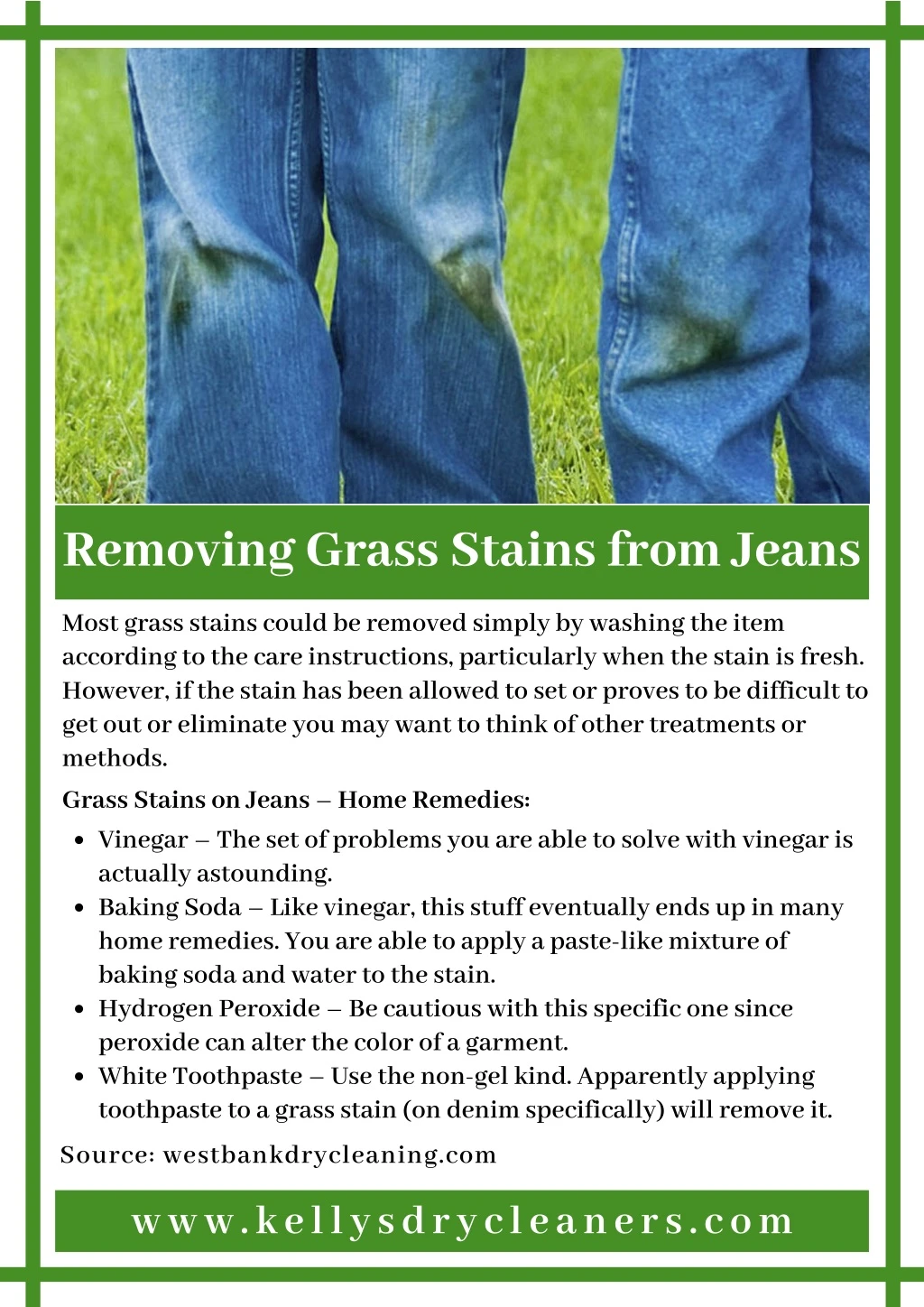 removing grass stains from jeans